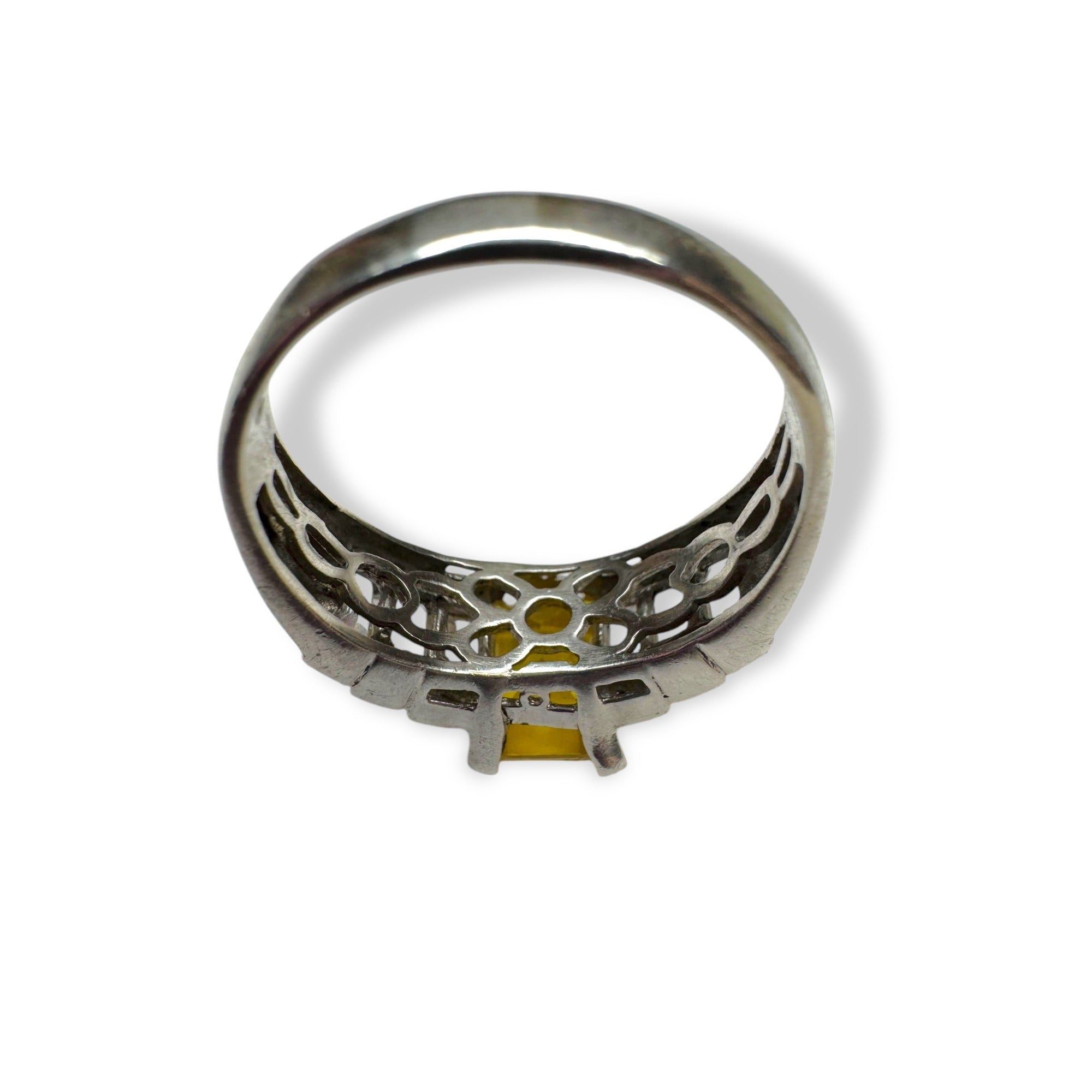 STS Sterling Silver Citrine White Tourmaline Ring Size 11.5