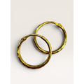 18K Gold Diamond Cut Endless Hoop Earrings Faceted Round Hoops 24mm
