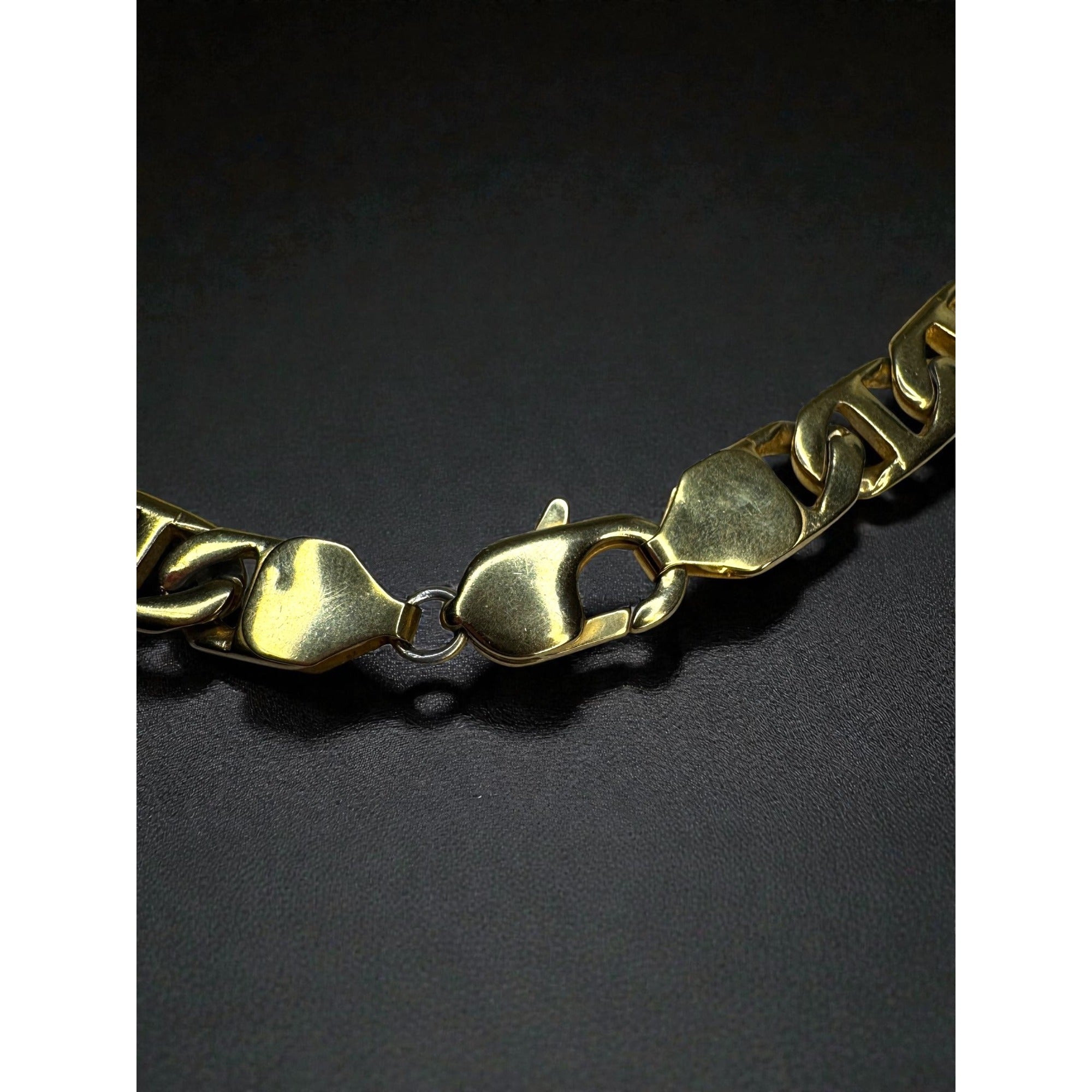 Gold Tone Stainless Steel Mariner Link Chain Necklace 29.5" 9mm