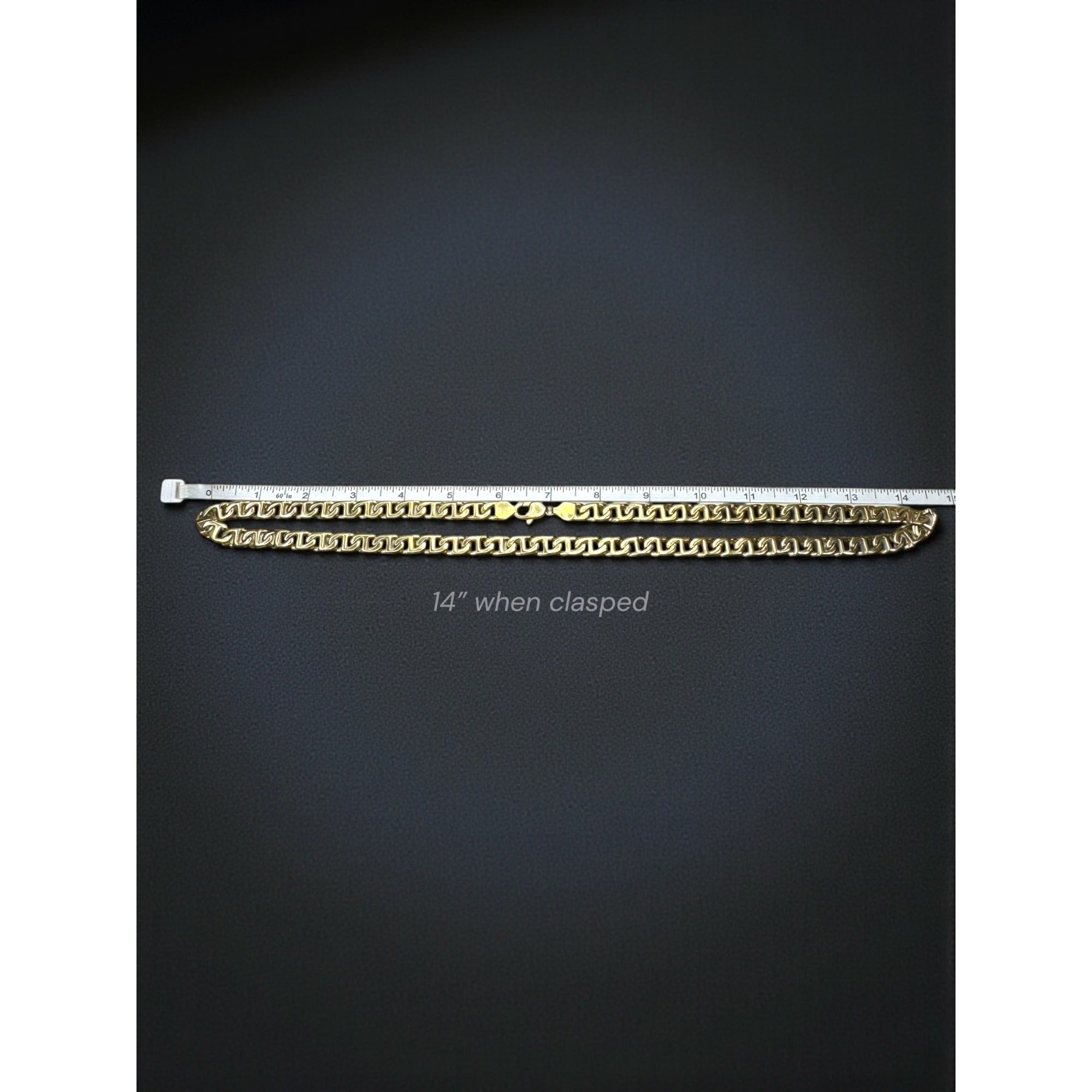 Gold Tone Stainless Steel Mariner Link Chain Necklace 29.5" 9mm