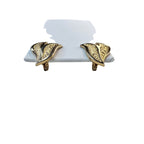 Monet Gold Tone Leaf Clip Earrings Textured Vintage Mid Century
