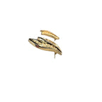 Monet Gold Tone Leaf Clip Earrings Textured Vintage Mid Century