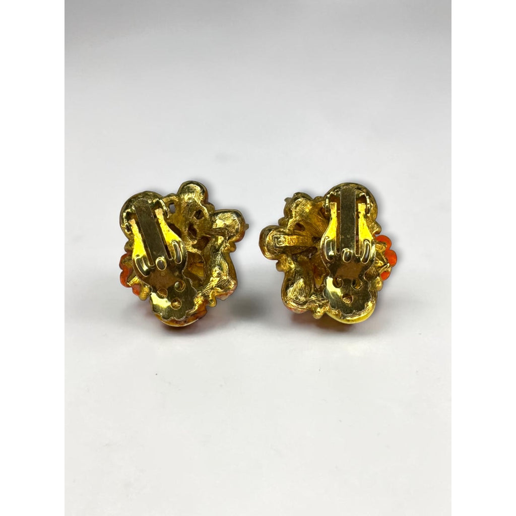 Selro Selini Fluorescent Lucite Bead Necklace Earrings Set 1960s Vintage Glow