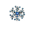Unsigned Blue Crystal Snowflake Brooch Silver Tone 1950s Vintage
