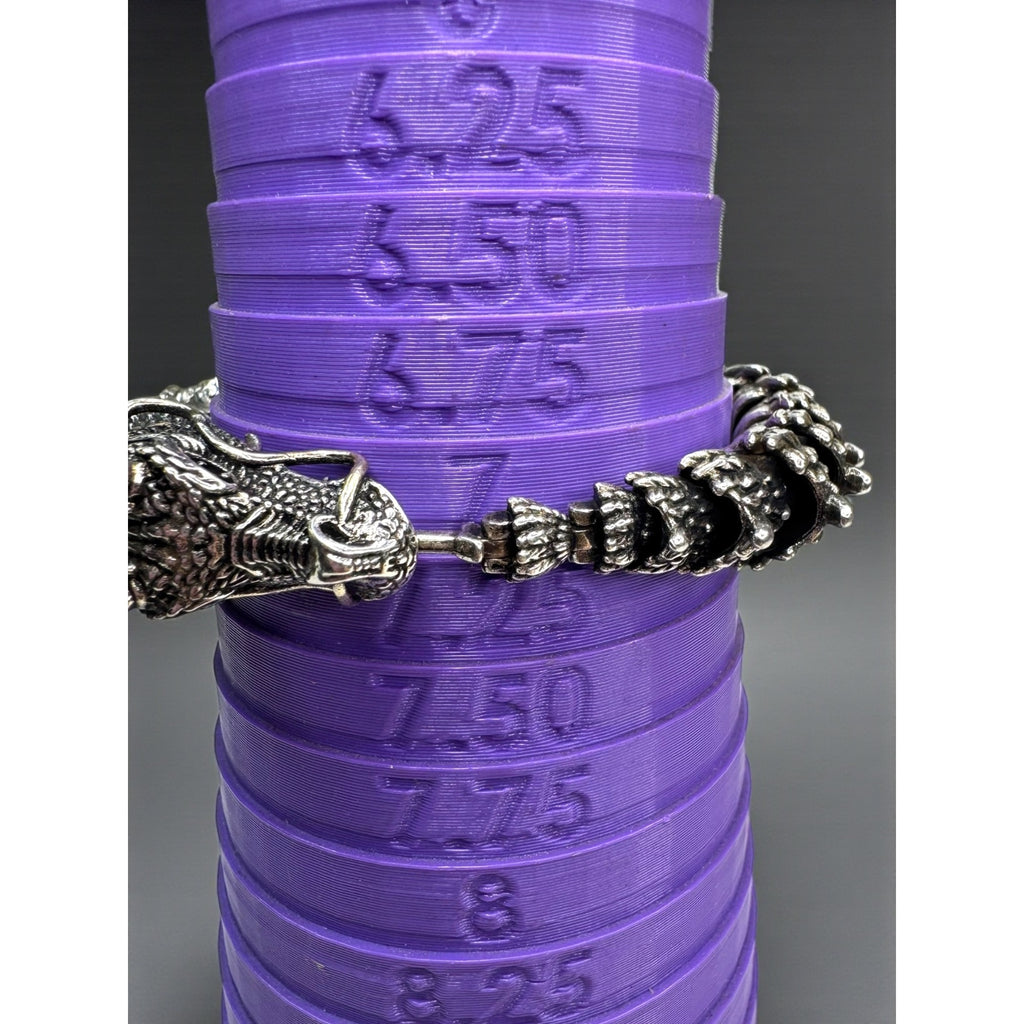 Dragon Stainless Steel Bracelet Blue Crystal Eyes Biker Link 2000s