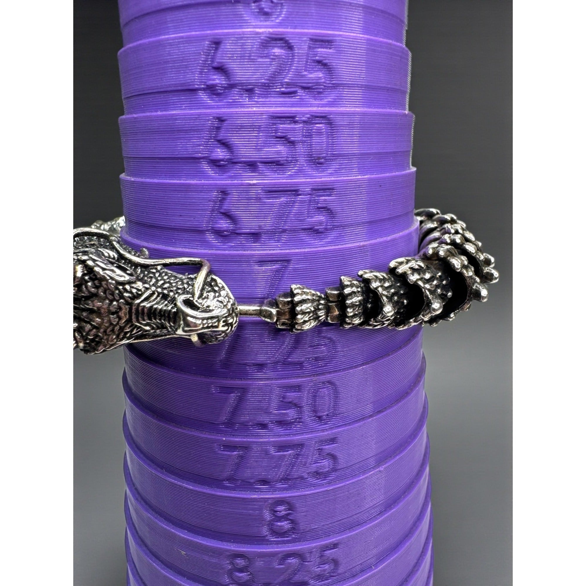 Dragon Stainless Steel Bracelet Blue Crystal Eyes Biker Link 2000s