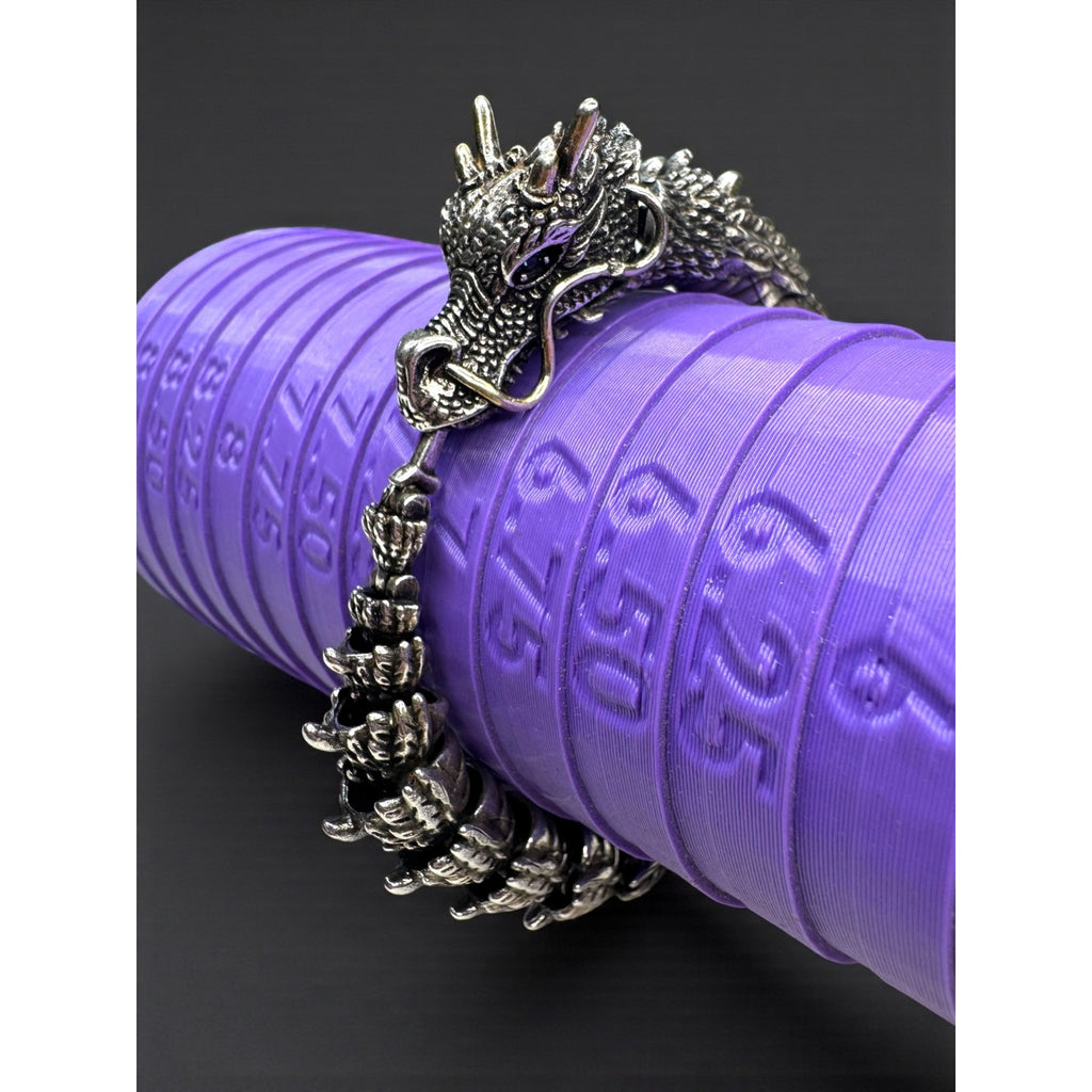 Dragon Stainless Steel Bracelet Blue Crystal Eyes Biker Link 2000s