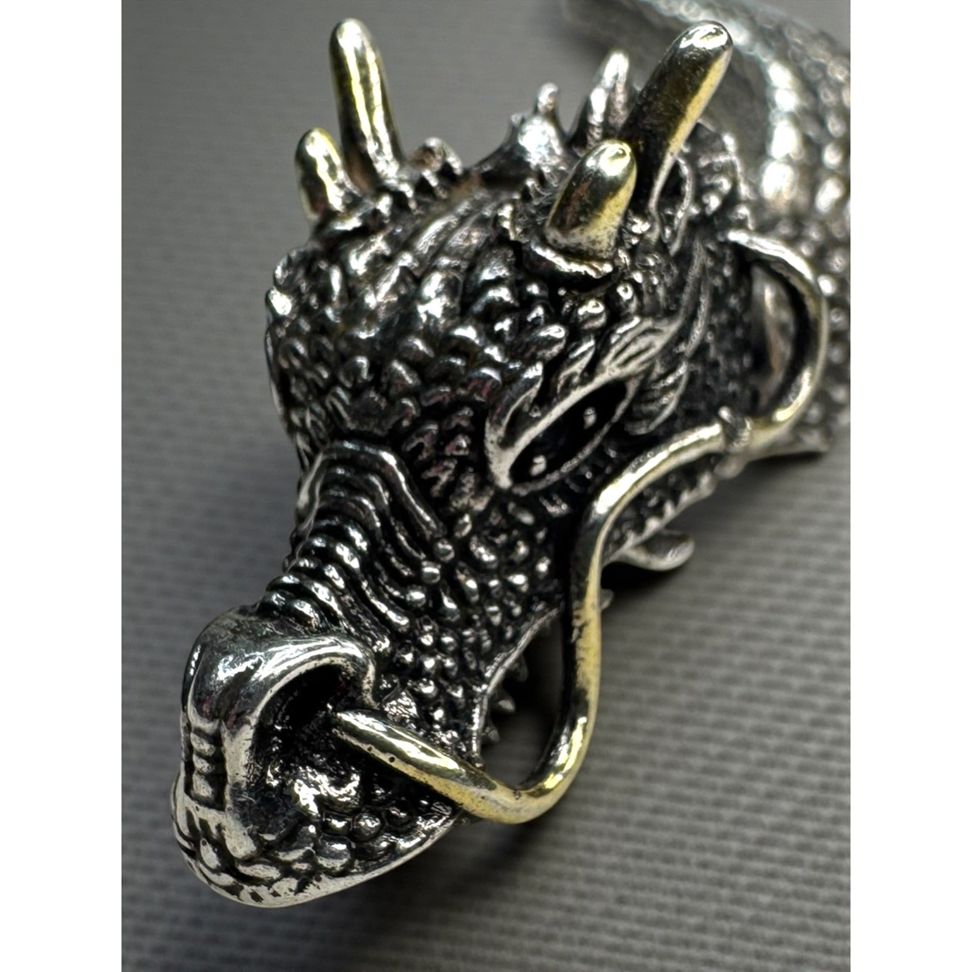 Dragon Stainless Steel Bracelet Blue Crystal Eyes Biker Link 2000s