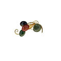 Gemstone Spray Brooch Jade Carnelian Tiger's Eye Gold Tone Vintage