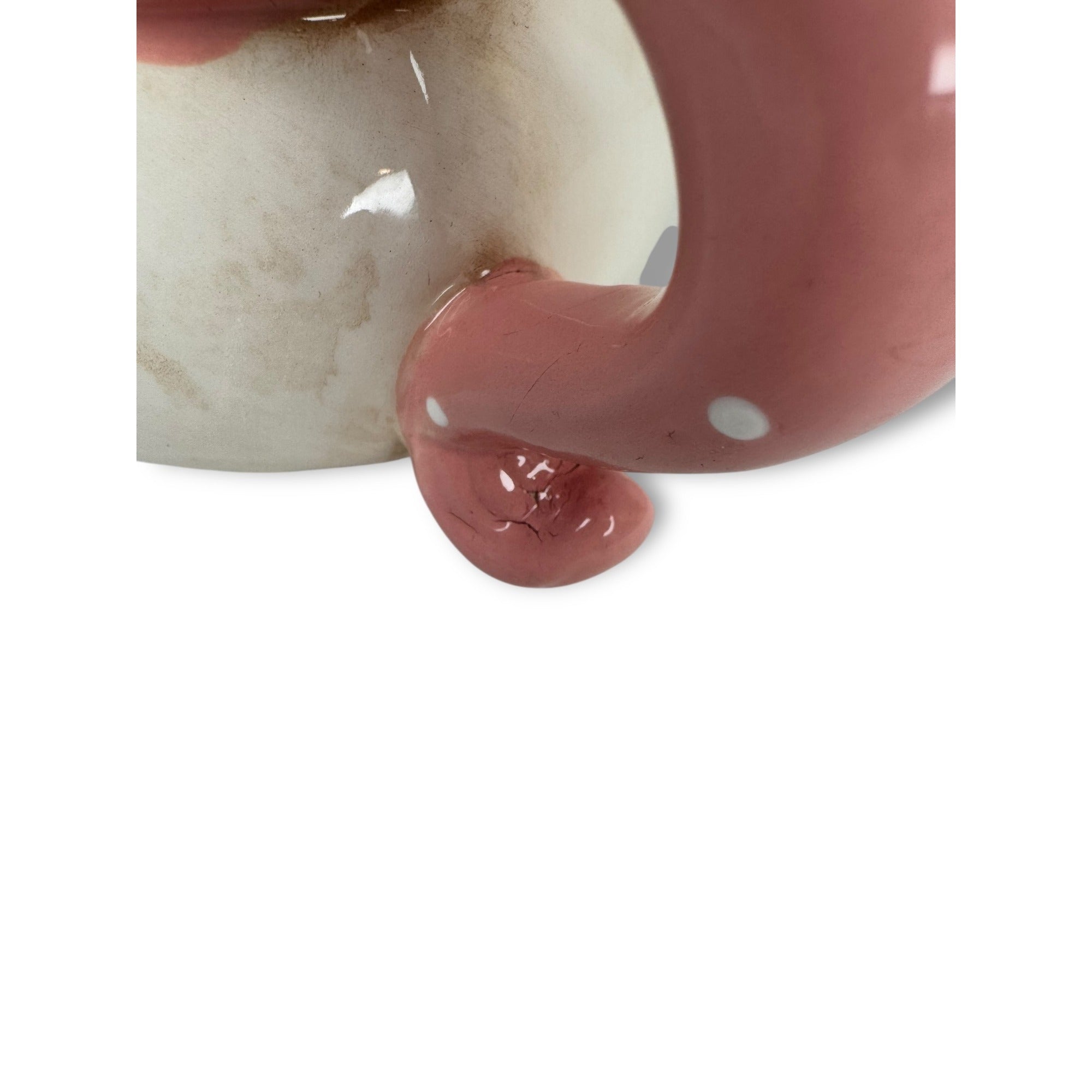 Johanna Parker Snowman Ceramic Mug White Pink Polk A Dot