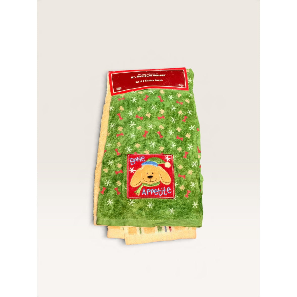 St Nicholas Square Bone Appetite Dog Kitchen Towels Set of 2