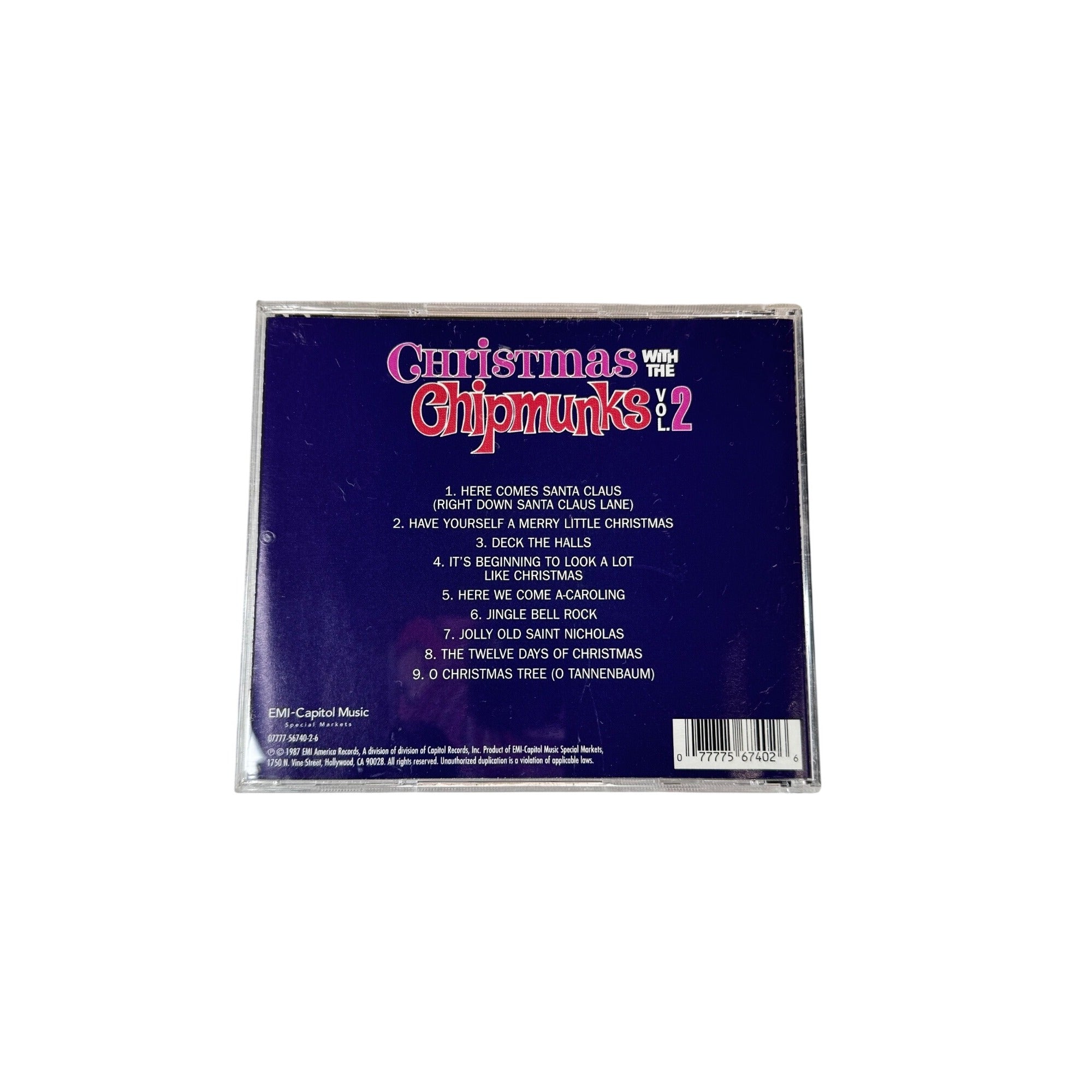 Christmas With The Chipmunks Vol. 2 CD 1987 EMI-Capitol Music Animated Classics