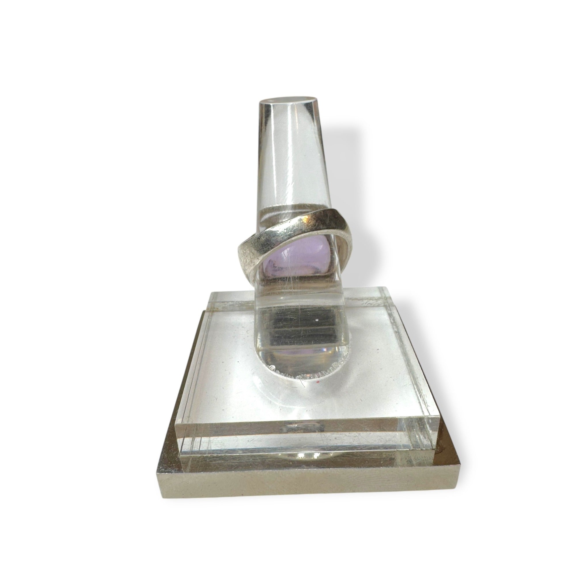 Sterling Silver Ring Amethyst Size 8.25 Vintage
