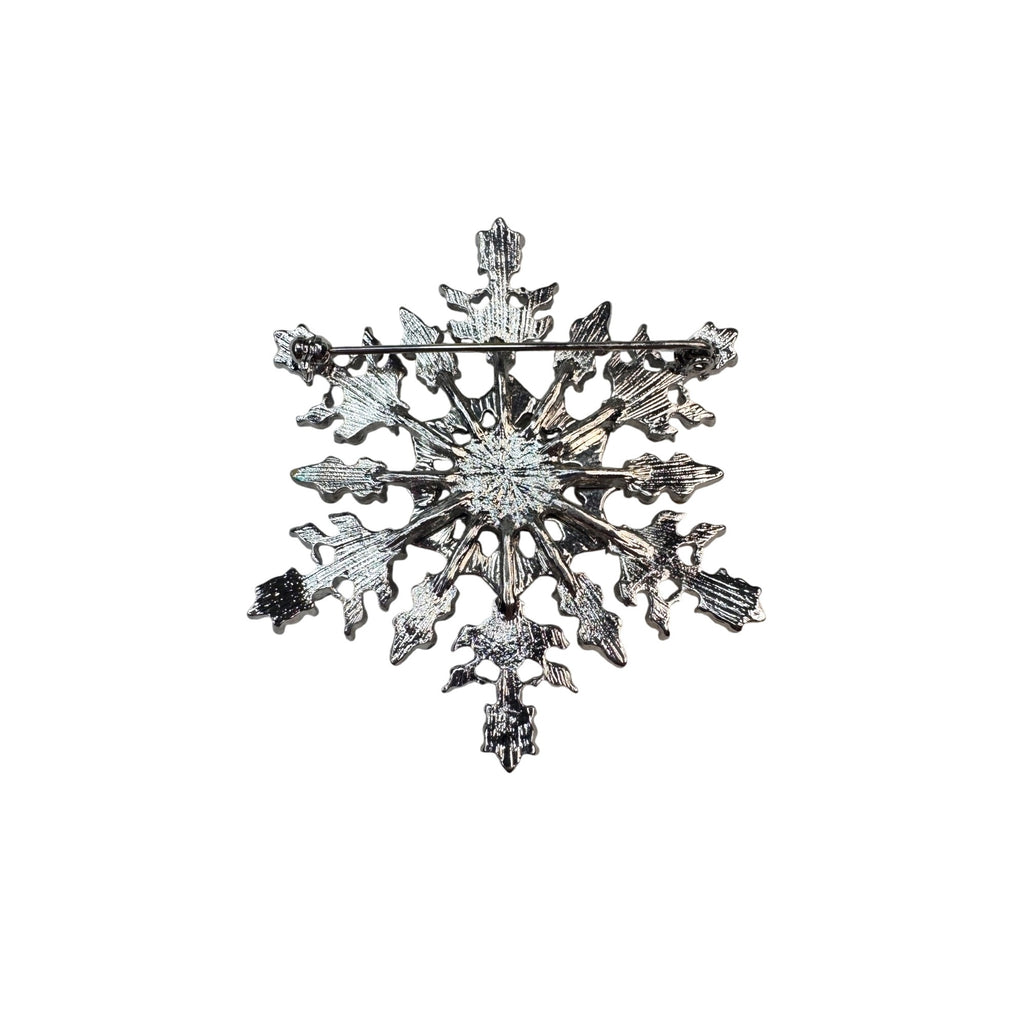 Bella Jack Snowflake Brooch Silver Tone Blue Clear Crystal 2020s