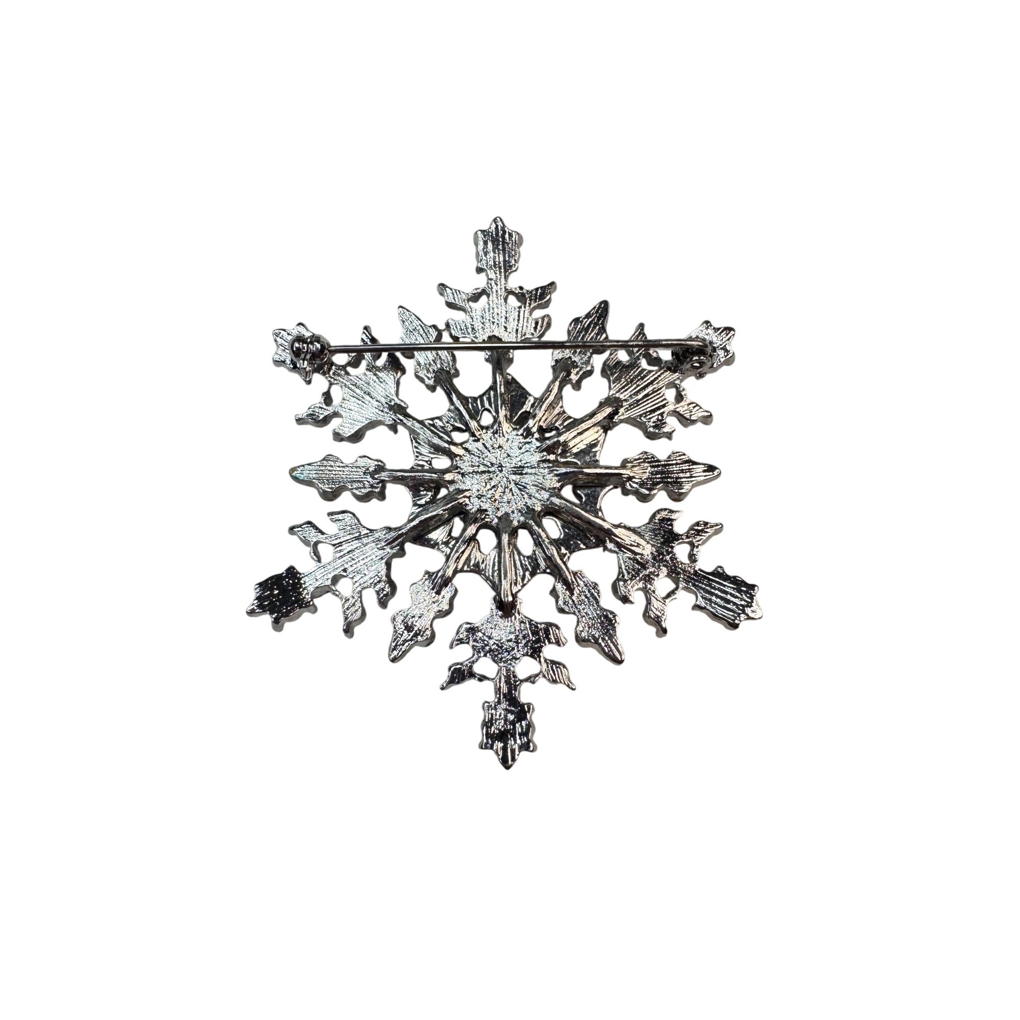 Bella Jack Snowflake Brooch Silver Tone Blue Clear Crystal 2020s