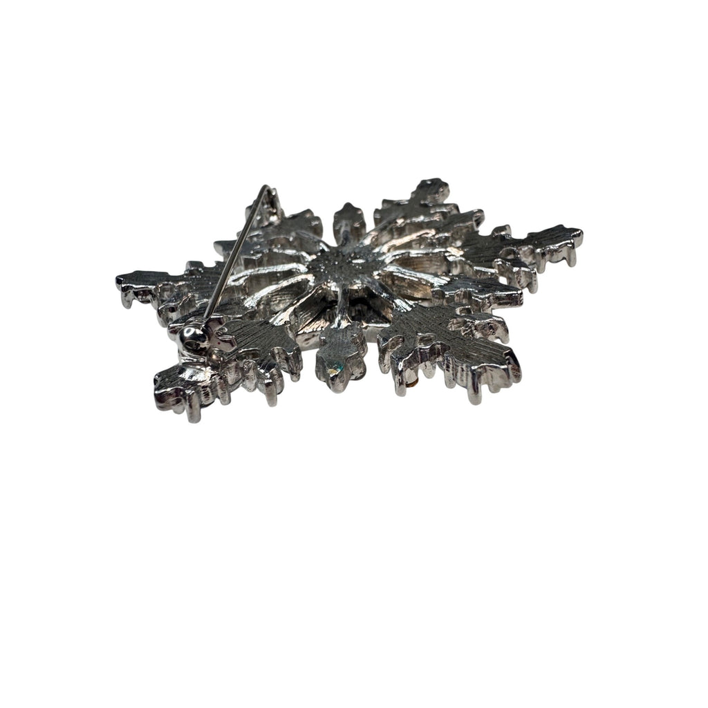 Bella Jack Snowflake Brooch Silver Tone Blue Clear Crystal 2020s