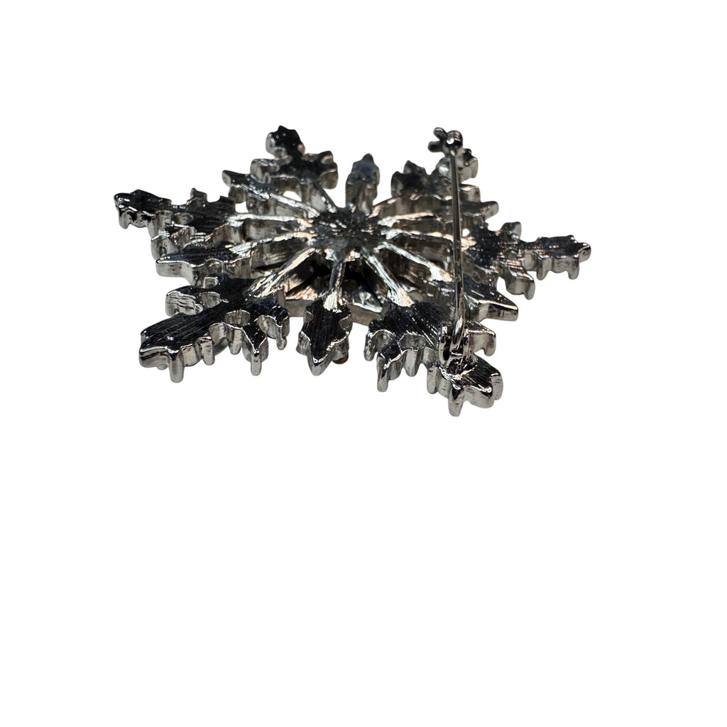 Bella Jack Snowflake Brooch Silver Tone Blue Clear Crystal 2020s