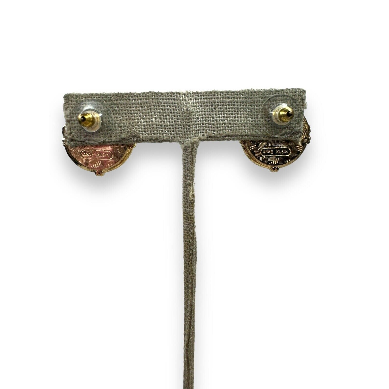 Vintage Anne Klein Gold Tone Faux Pearl Pierced Earrings 1980s Designer