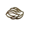 Monet Brooch Gold Tone Abstract Ribbon Modernist 1980s Vintage