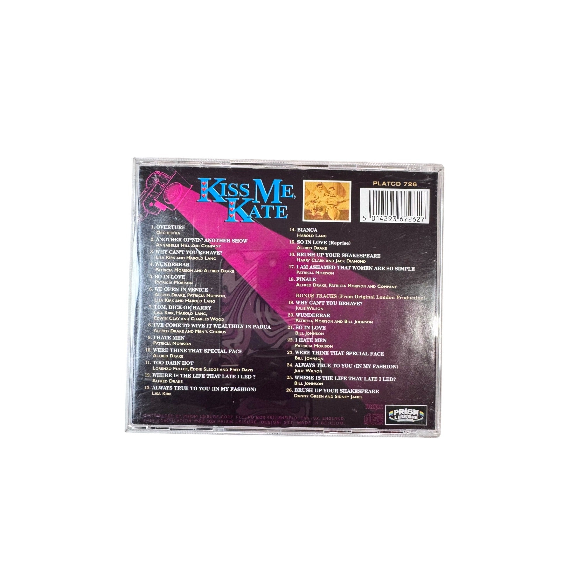 Kiss Me Kate Broadway Musical Theater Original Cast Recordings 2002 CD