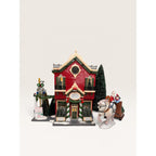 Dept 56 Snow Village Silver Bells Christmas Shop Set Sleigh Tree
