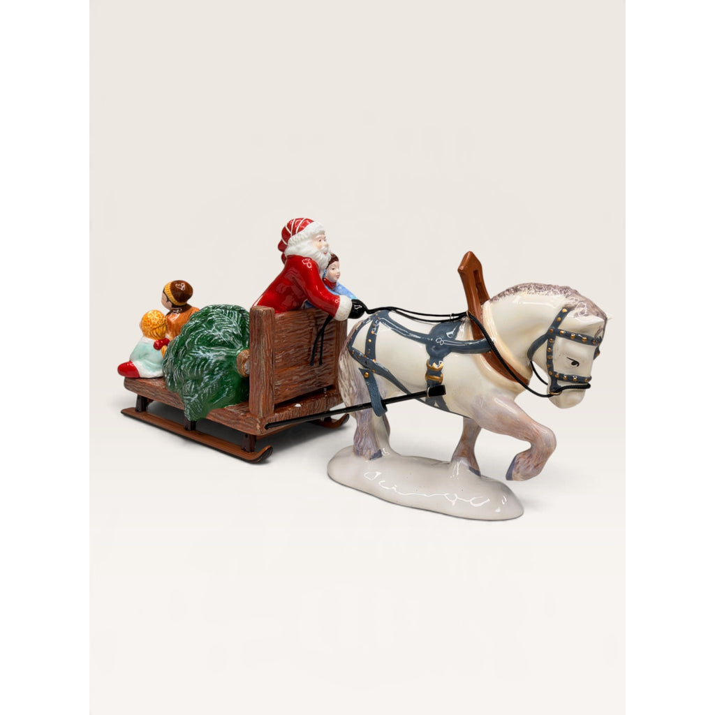 Dept 56 Snow Village Silver Bells Christmas Shop Set Sleigh Tree
