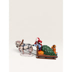 Dept 56 Snow Village Silver Bells Christmas Shop Set Sleigh Tree