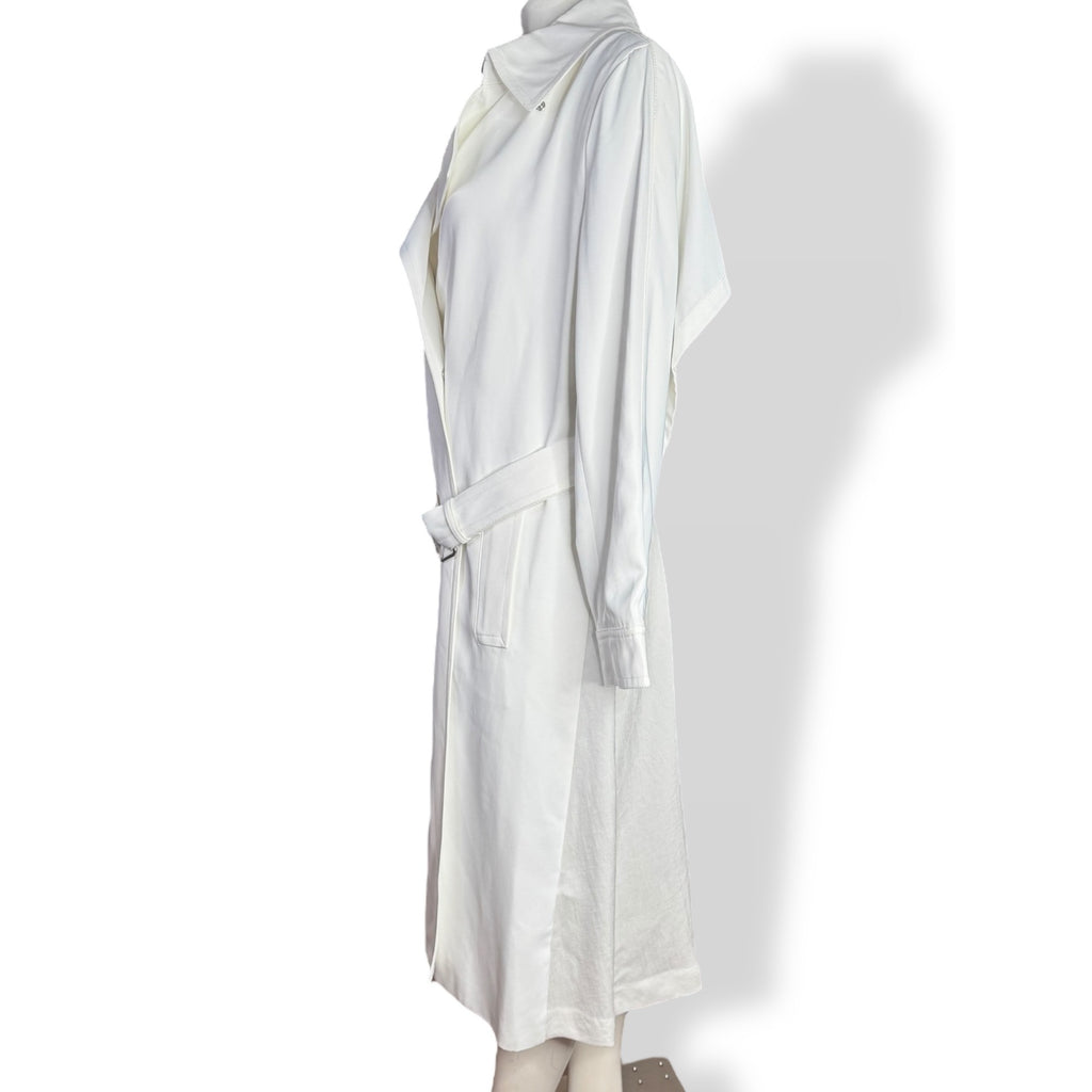Reiss Florance Womens White Trench Coat Size 8 New Pleat Back