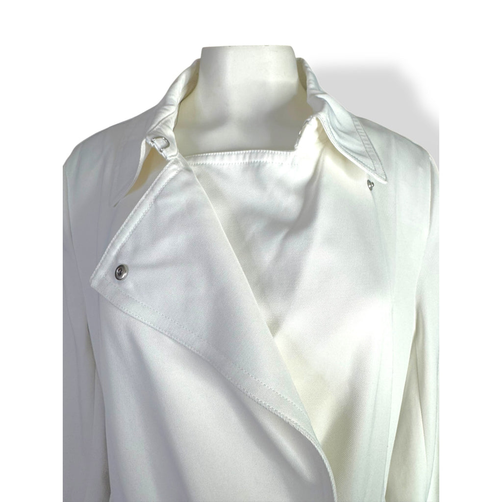Reiss Florance Womens White Trench Coat Size 8 New Pleat Back