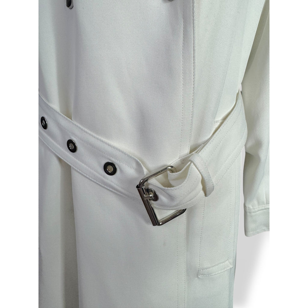 Reiss Florance Womens White Trench Coat Size 8 New Pleat Back