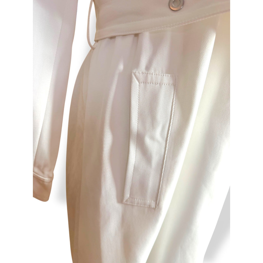 Reiss Florance Womens White Trench Coat Size 8 New Pleat Back