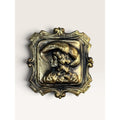 Georgian Revival Embossed Brass Lady Portrait Brooch 1930s Georgian Revival