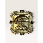 Georgian Revival Embossed Brass Lady Portrait Brooch 1930s Georgian Revival