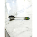 Antique 800 Silver Spoon Brooch Enamel Handle Monogram
