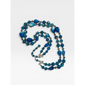 Hong Kong Blue Swirl Acrylic Beaded 1960s Chunky Adjustable Necklace Vintage