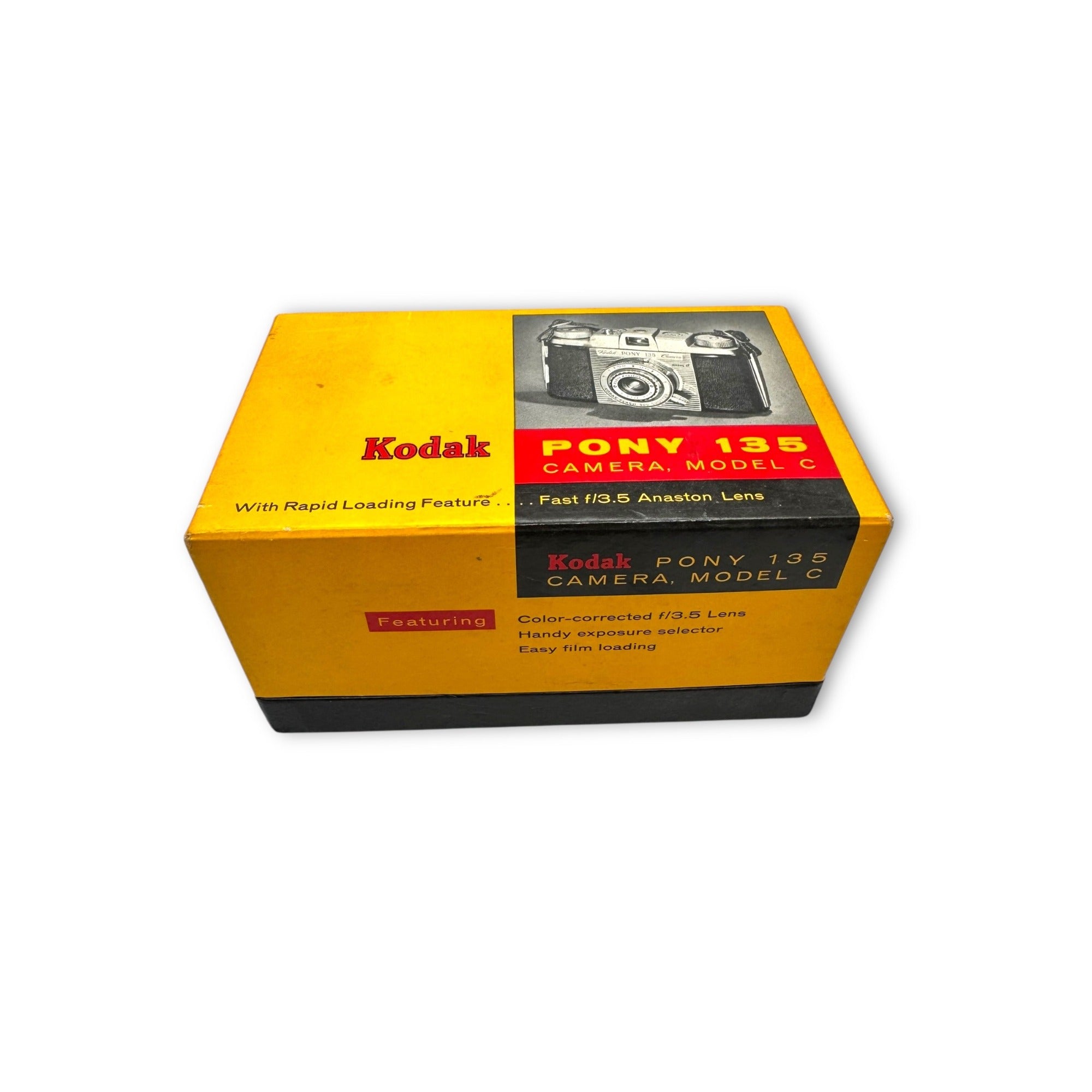 Kodak Pony 135 Camera Model C Anaston Lens 44mm F/3.5 200 Shutter Original Box