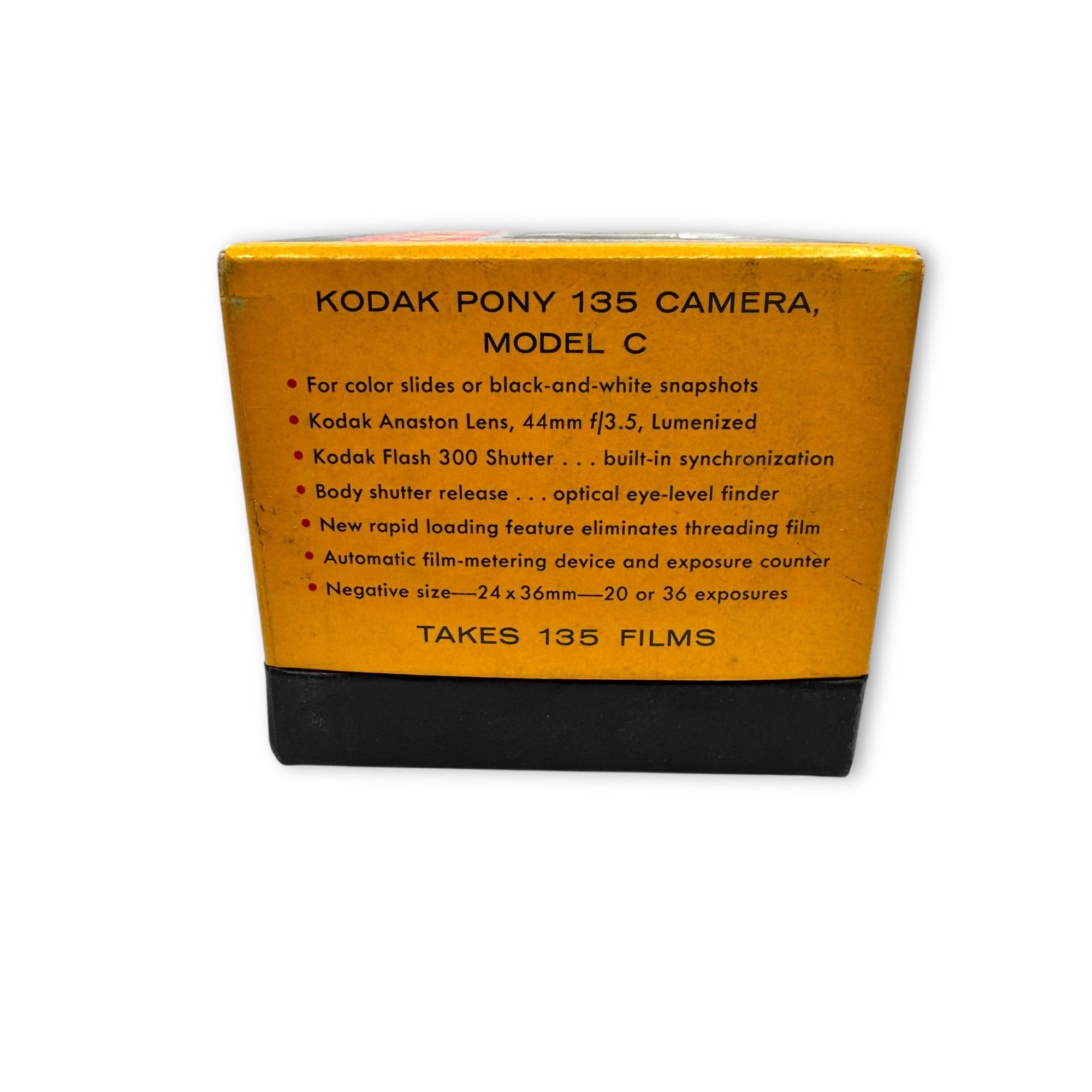 Kodak Pony 135 Camera Model C Anaston Lens 44mm F/3.5 200 Shutter Original Box