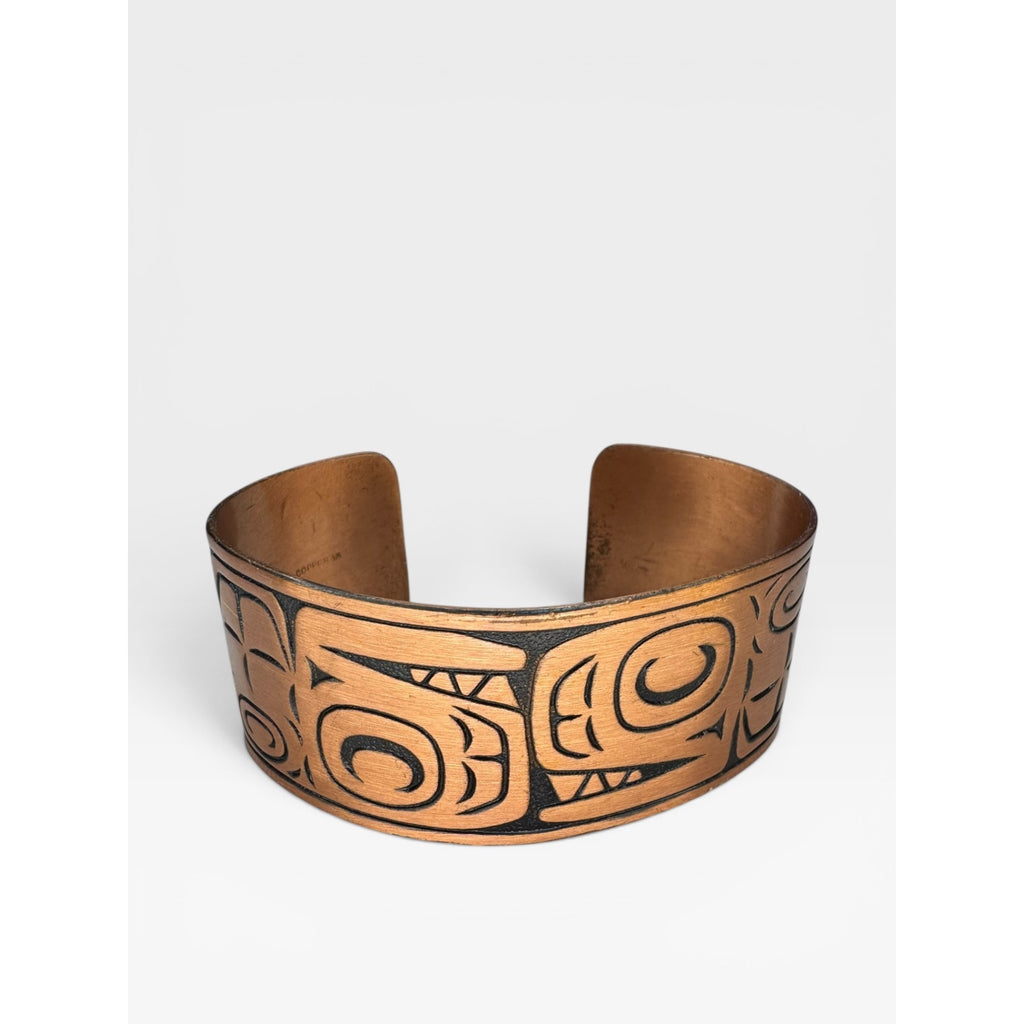 Wheeler Manufacturing Copper Northwest Coast Tribal Cuff Bracelet