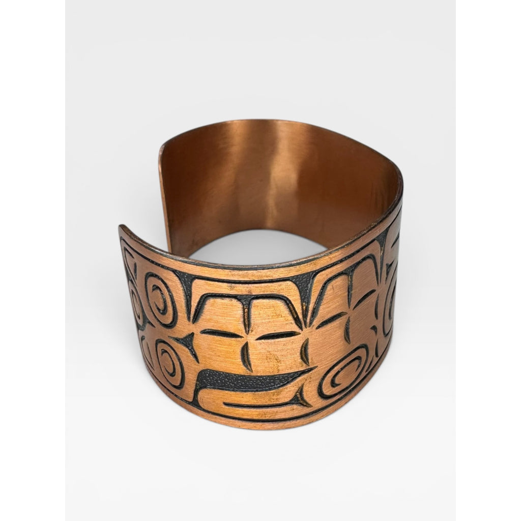 Wheeler Manufacturing Copper Northwest Coast Tribal Cuff Bracelet