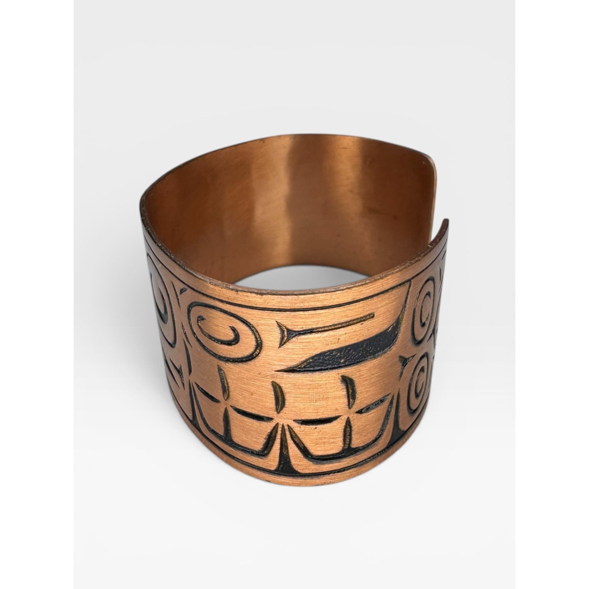 Wheeler Manufacturing Copper Northwest Coast Tribal Cuff Bracelet