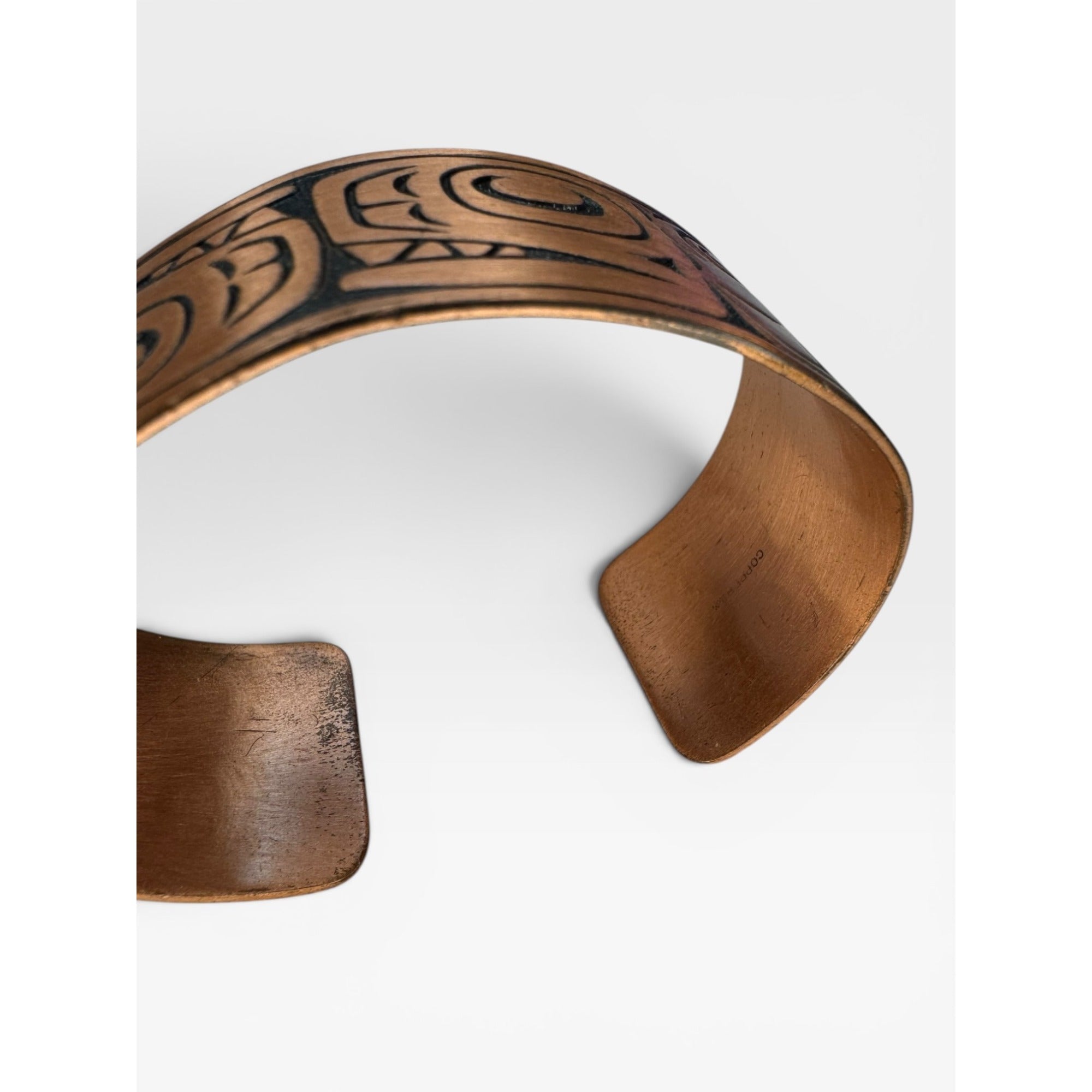 Wheeler Manufacturing Copper Northwest Coast Tribal Cuff Bracelet