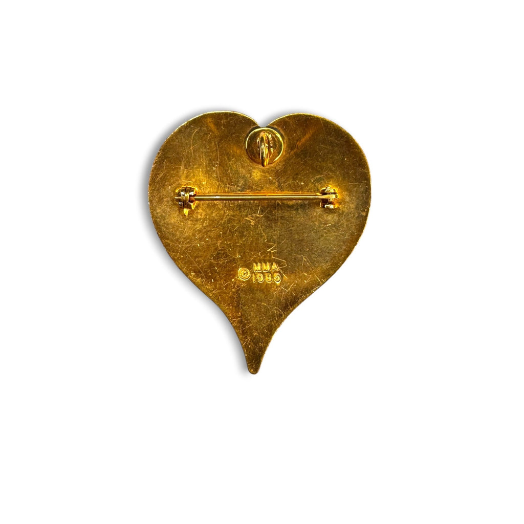 MMA Metropolitan Museum of Art 1985 Red Enamel Heart Brooch Pendant Vintage