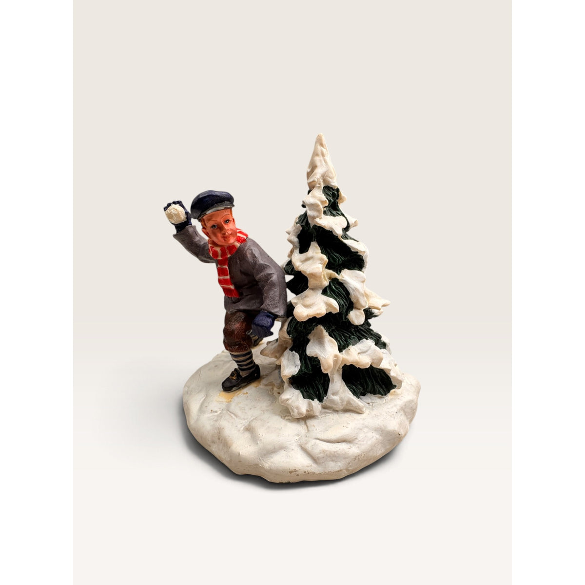 Lemax Sneak Attack Boy Snowball Christmas Village Figurine Memory Makers 1997