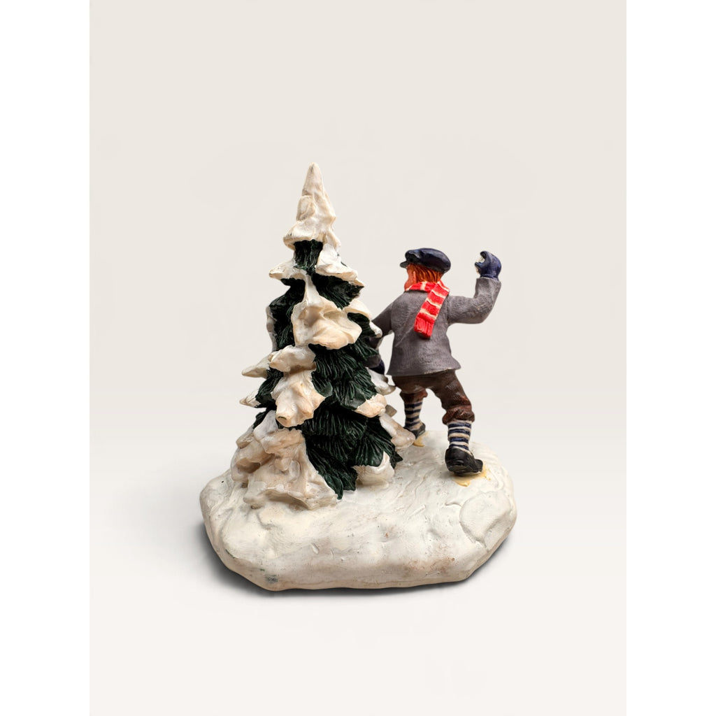 Lemax Sneak Attack Boy Snowball Christmas Village Figurine Memory Makers 1997