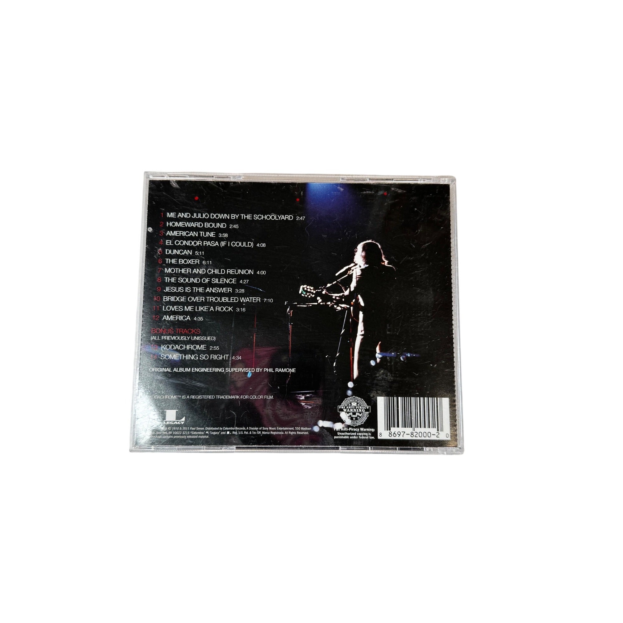 Paul Simon In Concert Live Rhymin CD Columbia Reissue 2011 Folk Pop Pre-Owned Good