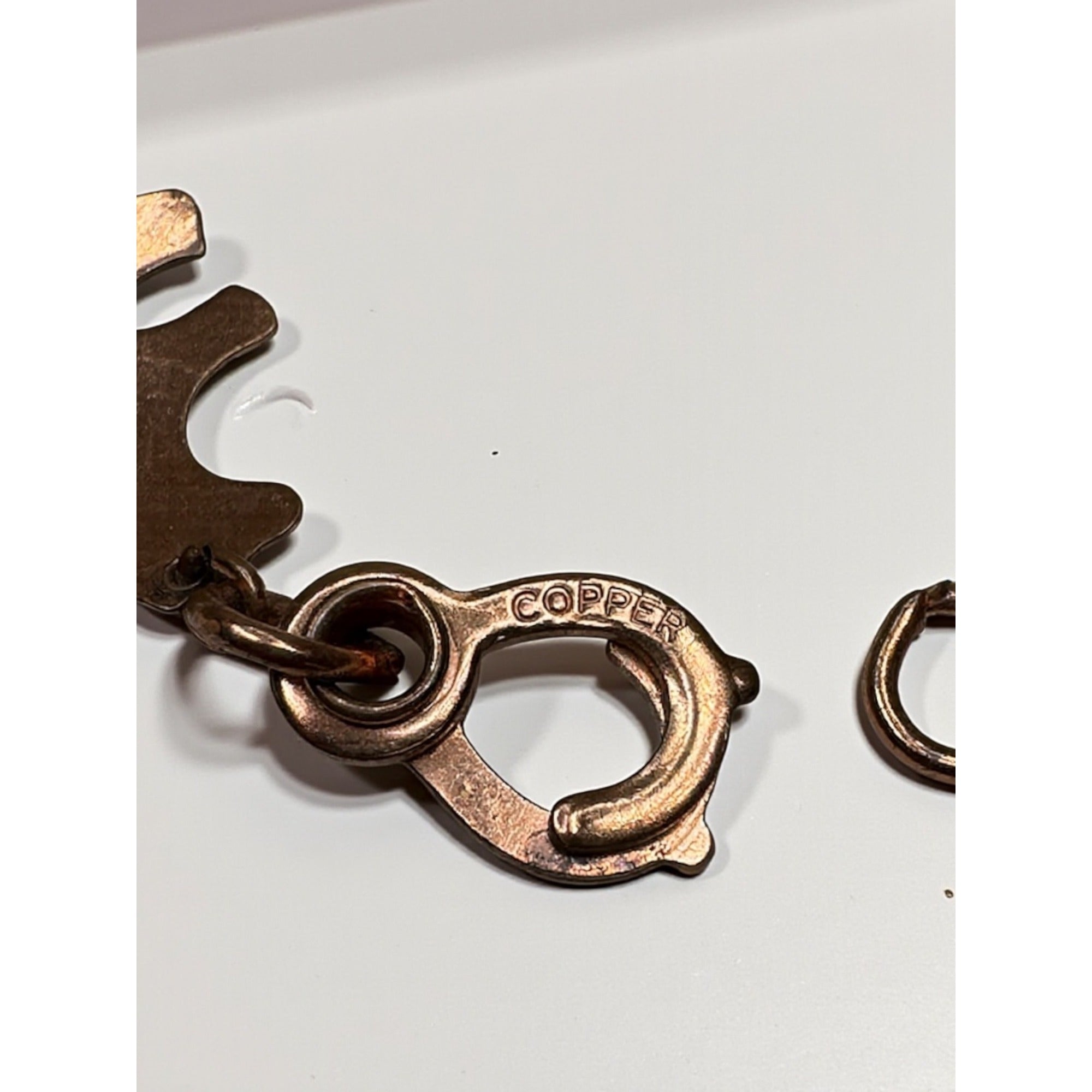 Copper Bear Link Bracelet Southwestern Boho Artisan Vintage 1980s