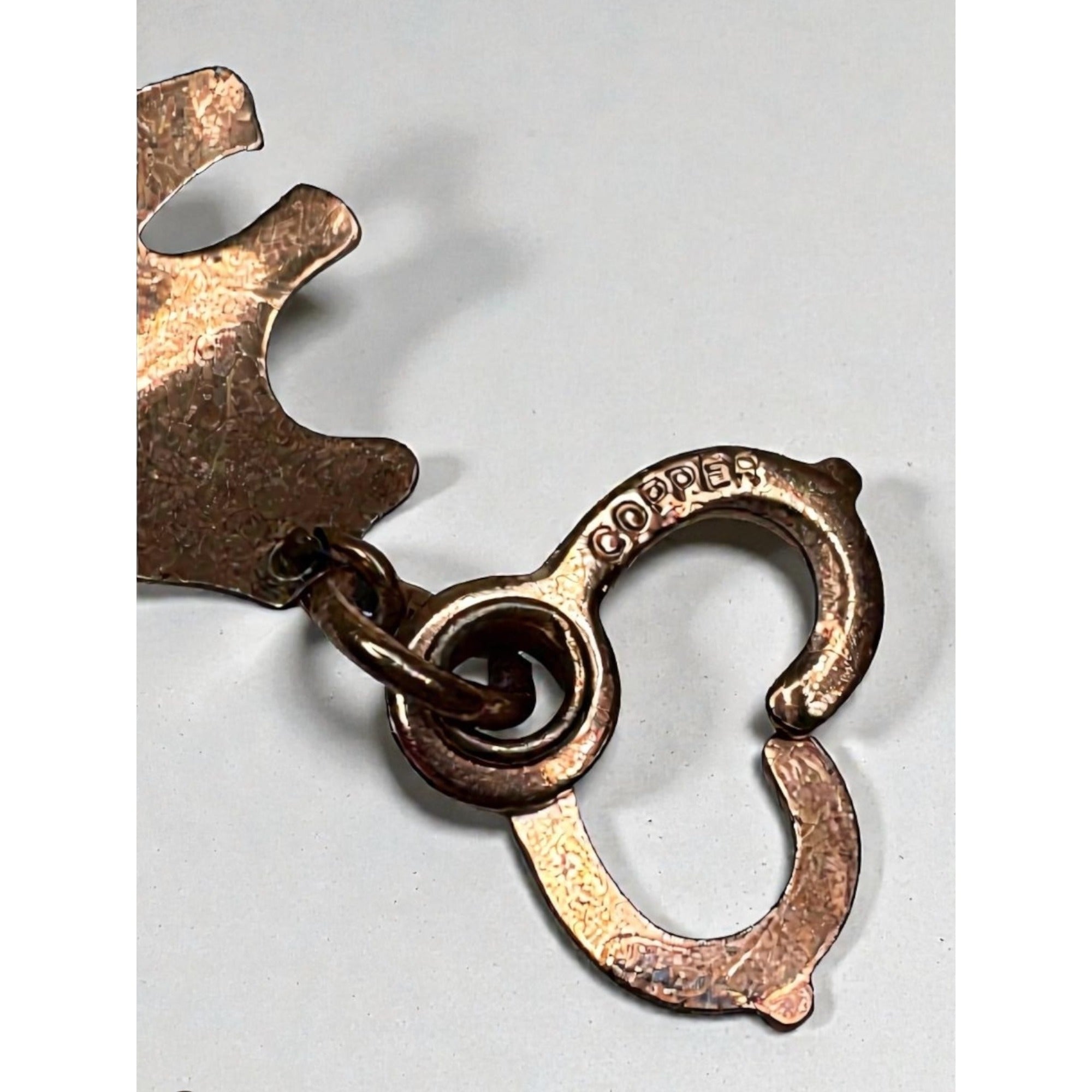 Copper Bear Link Bracelet Southwestern Boho Artisan Vintage 1980s