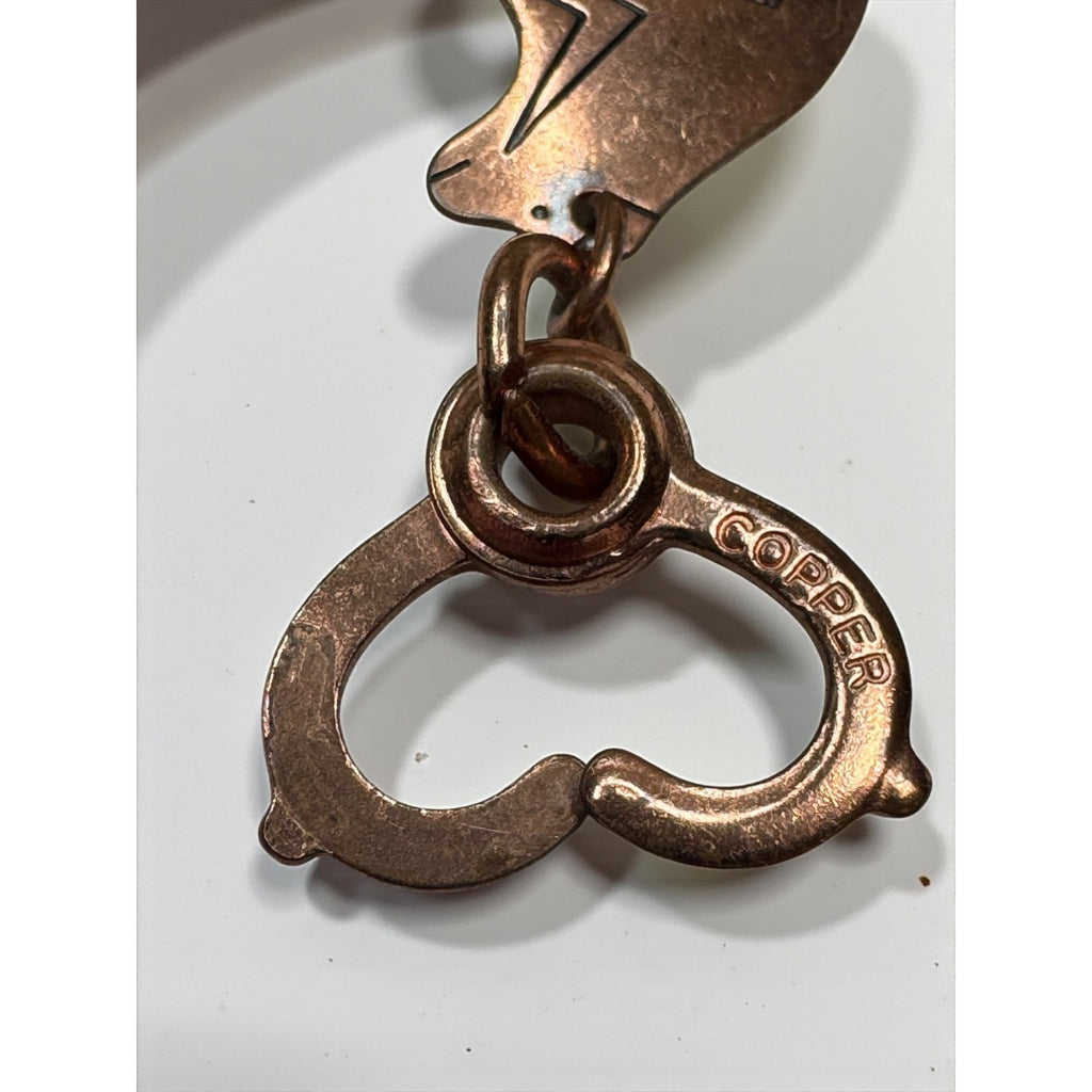 Copper Bear Link Bracelet Southwestern Boho Artisan Vintage 1980s