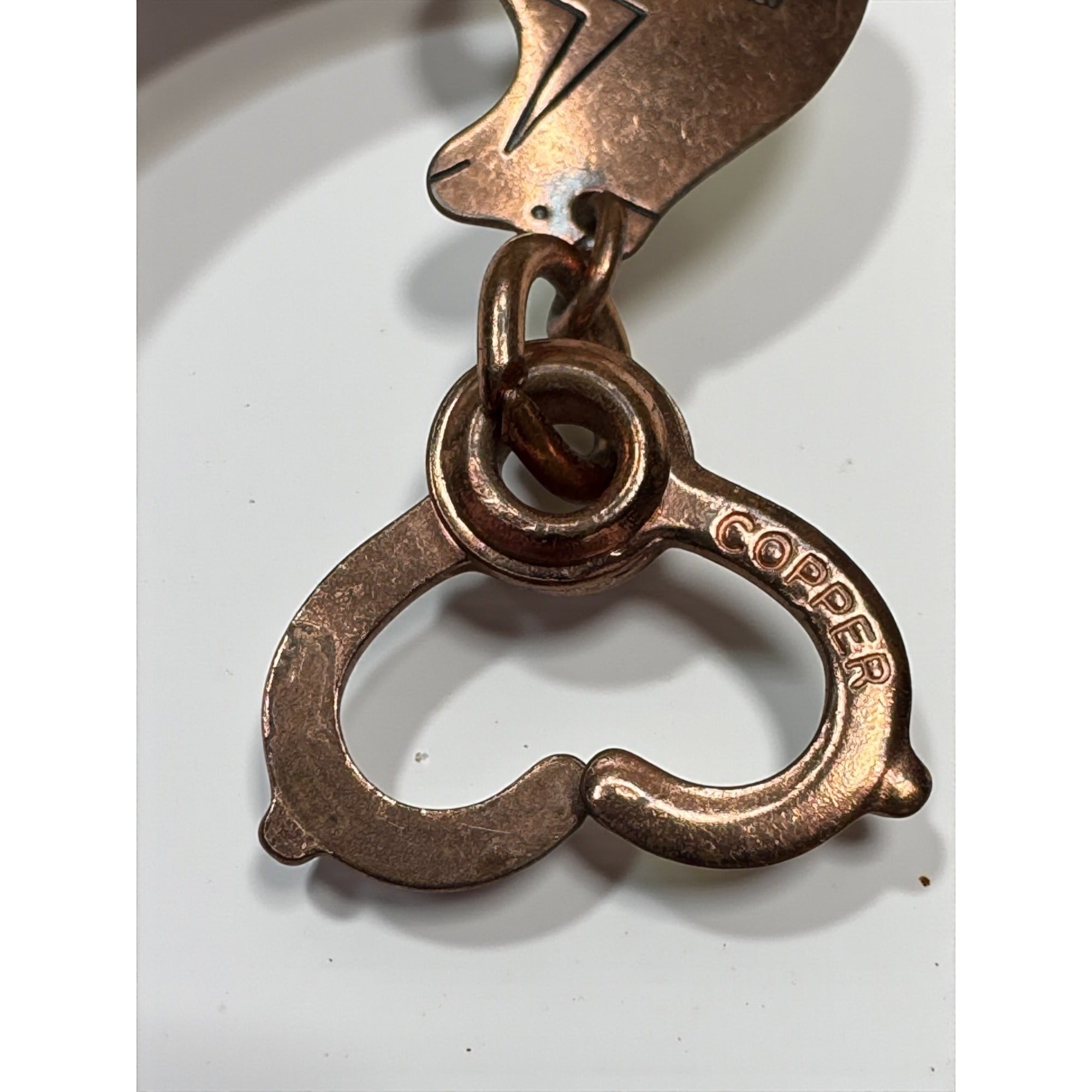 Copper Bear Link Bracelet Southwestern Boho Artisan Vintage 1980s