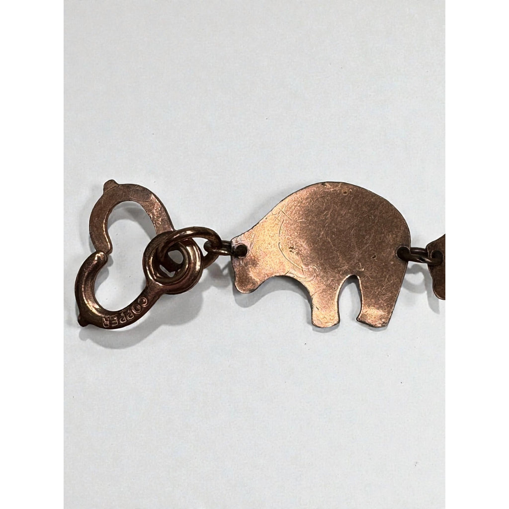 Copper Bear Link Bracelet Southwestern Boho Artisan Vintage 1980s